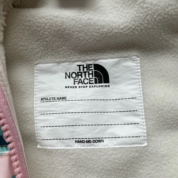 The North Face Kids Pink and Teal Patterned Snowsuit - Picture 9 of 13